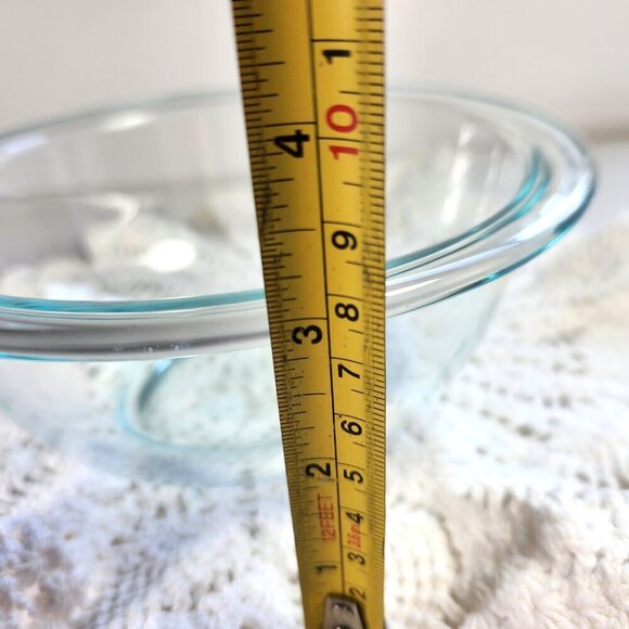 Pyrex Bowl Blue Tint 1 Quart Tempered Glass Bowl Dish 950 ml Microwave Safe - Picture 7 of 7
